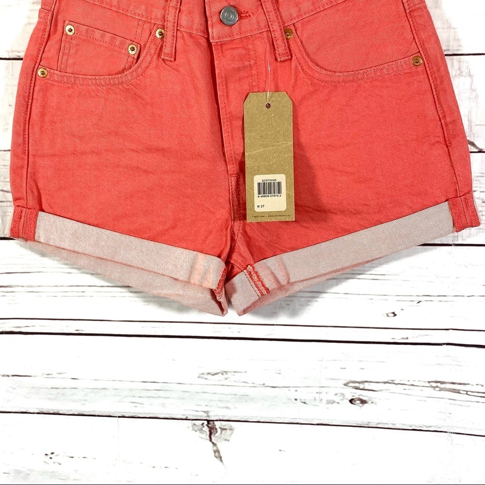 Levis 501 Women’s Shorts Mid Rise Non Stretch Pink - Picture 4 of 11